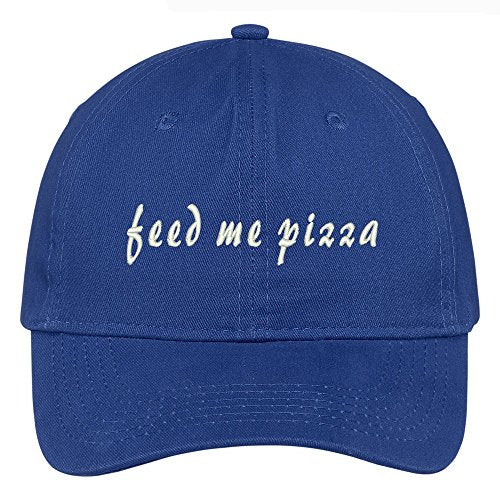 Trendy Apparel Shop Feed Me Pizza Embroidered Brushed Cotton Adjustable Cap Dad Hat