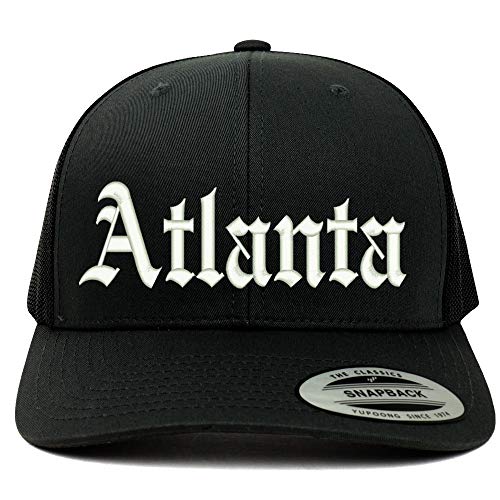Trendy Apparel Shop Old English Font Atlanta City Embroidered 6 Panel Mesh Cap