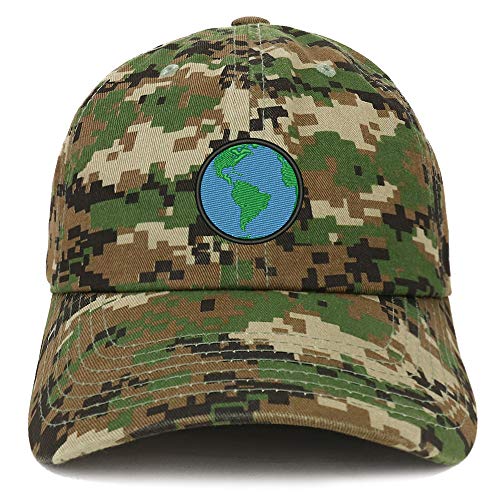 Trendy Apparel Shop Small Earth Embroidered Soft Crown 100% Brushed Cotton Cap