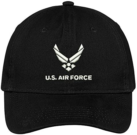 Trendy Apparel Shop U.S. Air Force Logo and Text Embroidered Soft Cotton Low Profile Baseball Cap