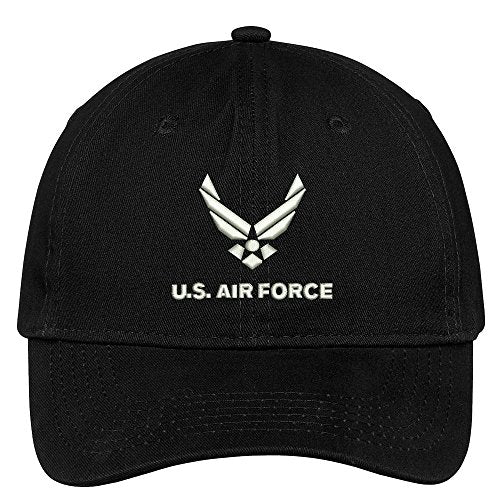Trendy Apparel Shop U.S. Air Force Logo and Text Embroidered Soft Cotton Low Profile Baseball Cap