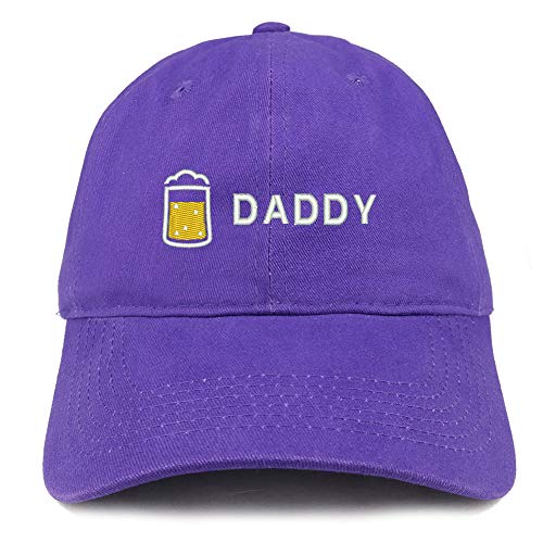 Trendy Apparel Shop Daddy with Beer Embroidered Brushed Cotton Cap
