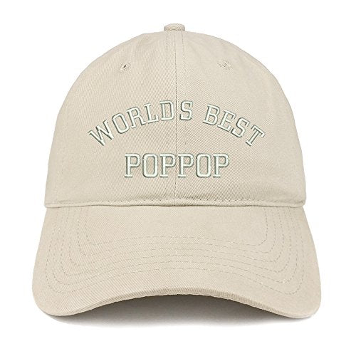 Trendy Apparel Shop World's Best Poppop Embroidered Low Profile Soft Cotton Baseball Cap