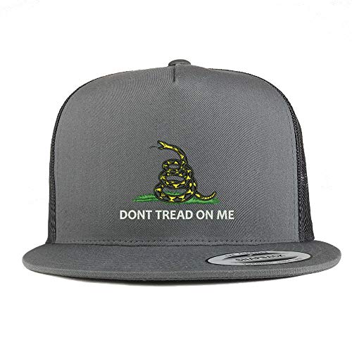 Trendy Apparel Shop Don't Tread on Me Embroidered 5 Panel Flatbill Mesh Cap
