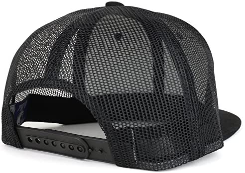 Trendy Apparel Shop Suede Plain Mesh Structured Snapback Cap with Flat Bill