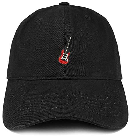 Trendy Apparel Shop Electric Guitar Embroidered Soft Crown 100% Brushed Cotton Cap