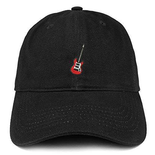 Trendy Apparel Shop Electric Guitar Embroidered Soft Crown 100% Brushed Cotton Cap