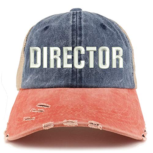 Trendy Apparel Shop Director Embroidered Washed Front Frayed Bill Cap