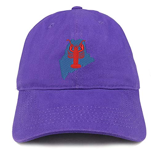 Trendy Apparel Shop Maine Lobster Embroidered Soft Crown 100% Brushed Cotton Cap