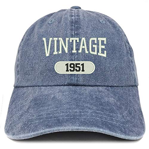 Trendy Apparel Shop 70th Birthday Vintage Year Washed Cotton Adjustable Cap