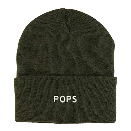 Trendy Apparel Shop Pops Embroidered Winter Long Cuff Beanie