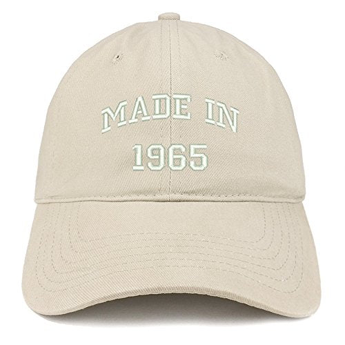 Trendy Apparel Shop Made in 1965 Text Embroidered 56th Birthday Brushed Cotton Cap