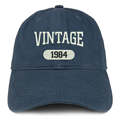 Trendy Apparel Shop Vintage 1984 Embroidered 37th Birthday Relaxed Fitting Cotton Cap
