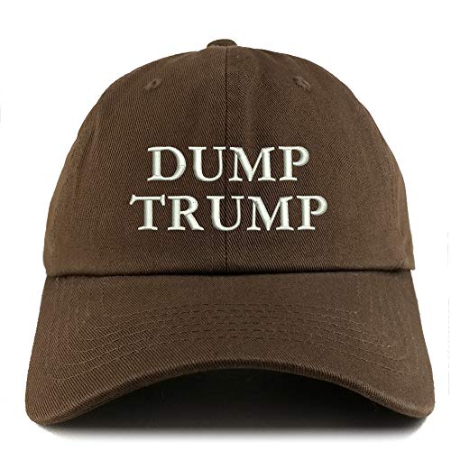 Trendy Apparel Shop Dump Trump Embroidered Solid Adjustable Unstructured Hat