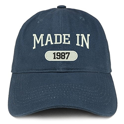 Trendy Apparel Shop Made in 1987 Embroidered 34th Birthday Brushed Cotton Cap
