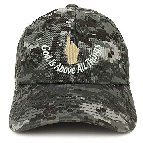 Trendy Apparel Shop God is Above All Things Soft Crown 100% Brushed Cotton Cap