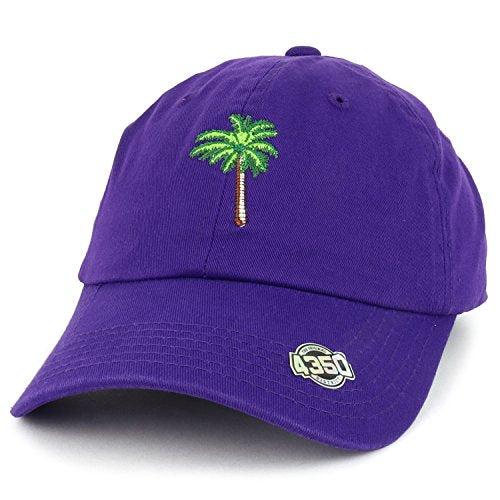 Trendy Apparel Shop Palm Tree Embroidered Unstructured Cotton Baseball Cap