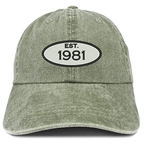 Trendy Apparel Shop 40th Birthday Established 1981 Washed Cotton Adjustable Cap