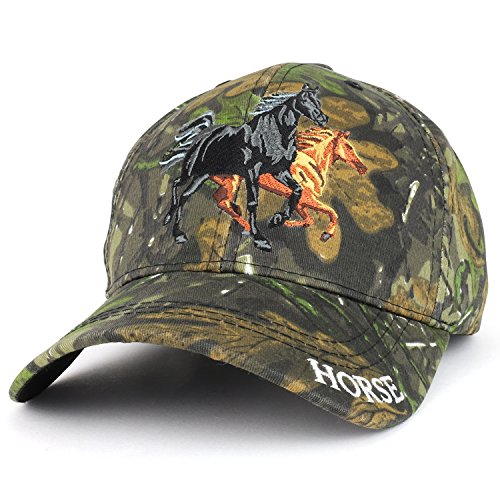 Trendy Apparel Shop Running Horses Embroidered Structured Adjustable Baseball Cap