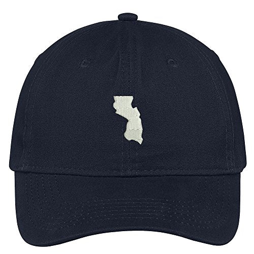 Trendy Apparel Shop New Jersey State Map Embroidered Low Profile Soft Cotton Brushed Baseball Cap