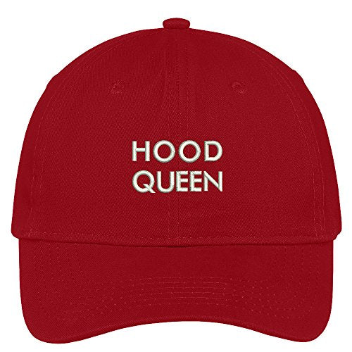 Trendy Apparel Shop Hood Queen Embroidered Soft Crown 100% Brushed Cotton Cap