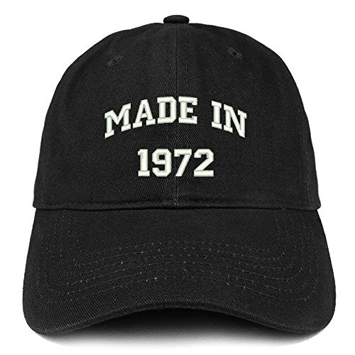 Trendy Apparel Shop Made in 1972 Text Embroidered 49th Birthday Brushed Cotton Cap