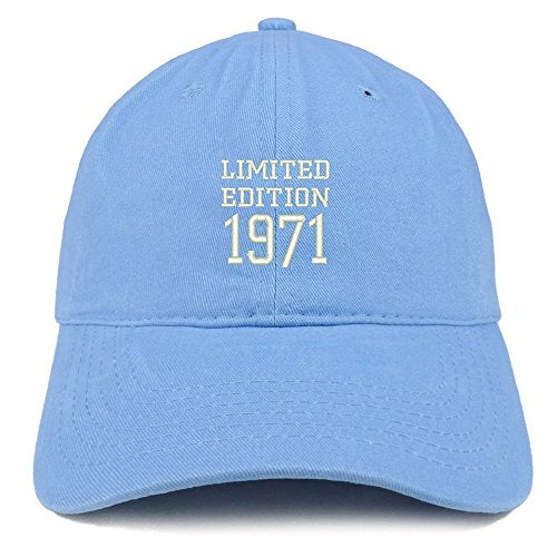 Trendy Apparel Shop Limited Edition 1971 Embroidered Birthday Gift Brushed Cotton Cap