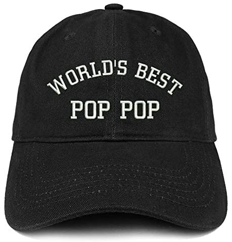 Trendy Apparel Shop World's Best Pop Pop Embroidered Soft Brushed Cotton Cap