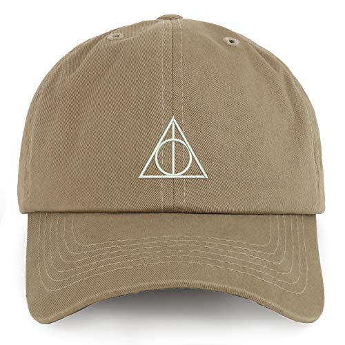 Trendy Apparel Shop XXL Deathly Hallows Magic Logo Embroidered Unstructured Cotton Cap