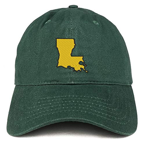 Trendy Apparel Shop Louisiana State Map Embroidered Cotton Dad Hat