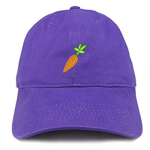 Trendy Apparel Shop Carrot Embroidered Soft Crown 100% Brushed Cotton Cap