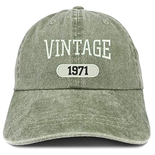 Trendy Apparel Shop 50th Birthday Vintage 1971 Washed Cotton Adjustable Cap
