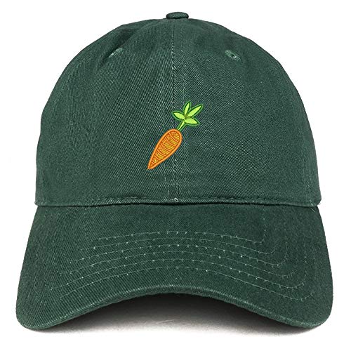 Trendy Apparel Shop Carrot Embroidered Soft Crown 100% Brushed Cotton Cap