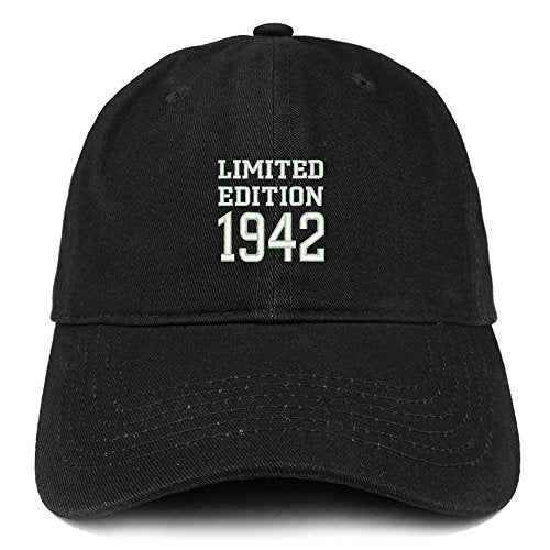Trendy Apparel Shop Limited Edition 1942 Embroidered Birthday Gift Brushed Cotton Cap