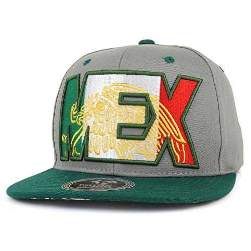 Trendy Apparel Shop Mexico Coat of Arms Symbol 3D Embroidered Flatbill Snapback Cap