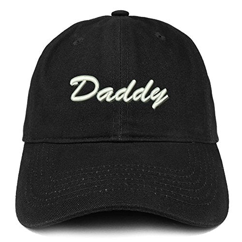 Trendy Apparel Shop Daddy Script Font Shadow Embroidered Brushed Cotton Cap