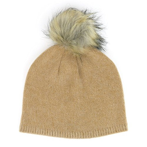 Trendy Apparel Shop Plain Soft and Stretchable Winter Pom Pom Short Beanie Hat