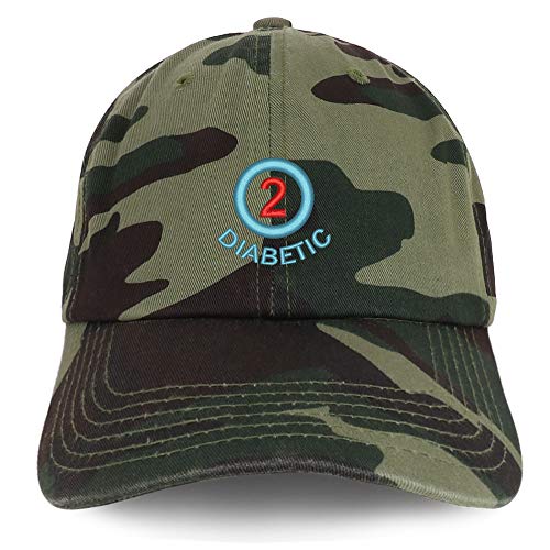 Trendy Apparel Shop Type Two Diabetic Embroidered Brushed Cotton Cap