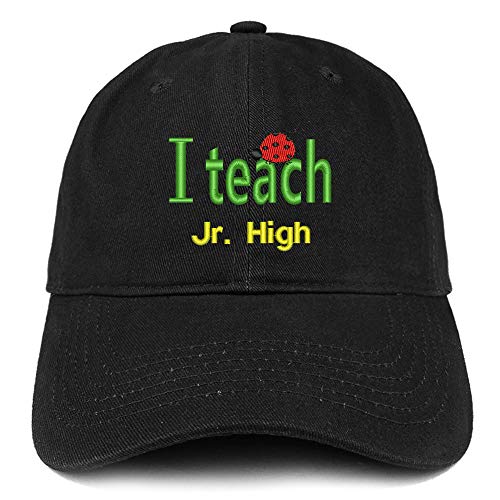 Trendy Apparel Shop I Teach Jr High Embroidered Soft Crown 100% Brushed Cotton Cap