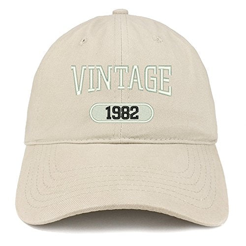 Trendy Apparel Shop Vintage 1982 Embroidered 39th Birthday Relaxed Fitting Cotton Cap