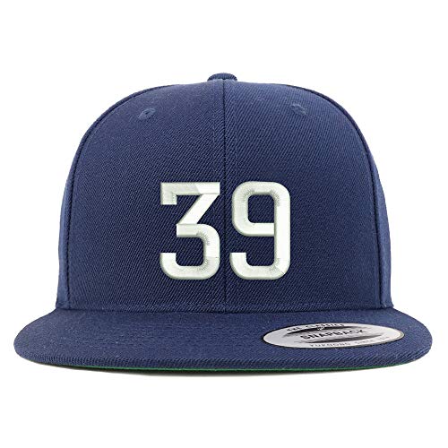 Trendy Apparel Shop Number 39 Embroidered Snapback Flatbill Baseball Cap