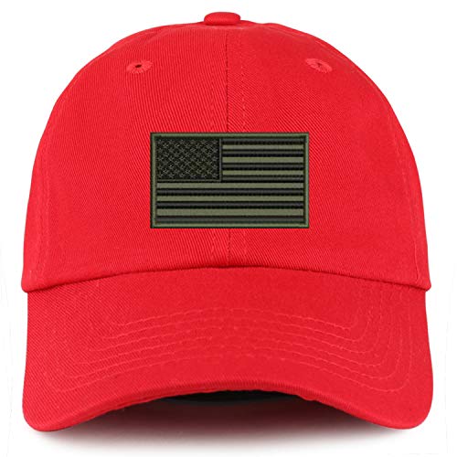 Trendy Apparel Shop Youth Olive American Flag Unstructured Cotton Baseball Cap