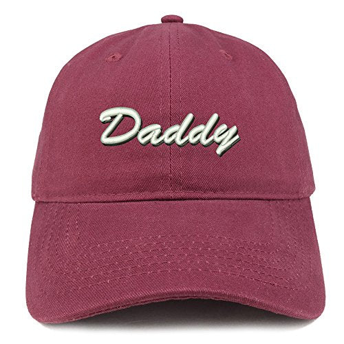 Trendy Apparel Shop Daddy Script Font Shadow Embroidered Brushed Cotton Cap