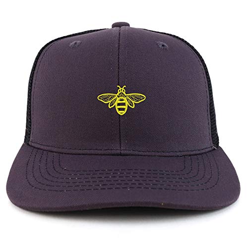 Trendy Apparel Shop Bee Embroidered Two Tone Mesh Back Trucker Baseball Cap