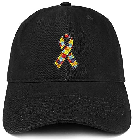 Trendy Apparel Shop Autism Awareness Ribbon Embroidered Cotton Dad Hat