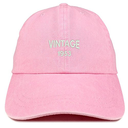 Trendy Apparel Shop Small Vintage 1953 Embroidered 68th Birthday Washed Pigment Dyed Cap