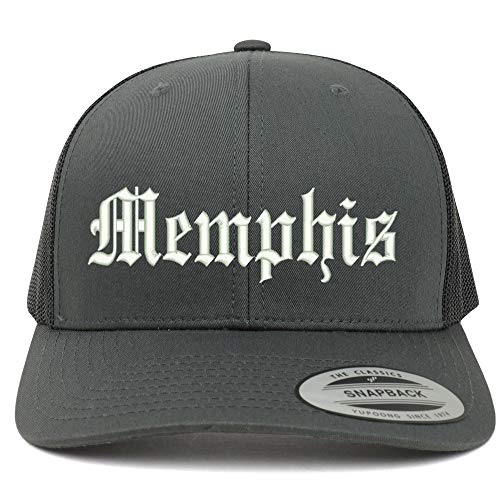 Trendy Apparel Shop Old English Font Memphis City Embroidered 6 Panel Mesh Cap