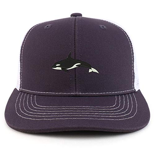 Trendy Apparel Shop Orca Killer Whale Two Tone Mesh Back Trucker Baseball Cap