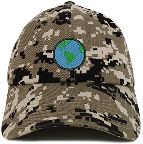 Trendy Apparel Shop Small Earth Embroidered Soft Crown 100% Brushed Cotton Cap
