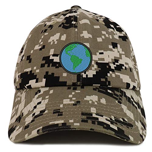 Trendy Apparel Shop Small Earth Embroidered Soft Crown 100% Brushed Cotton Cap